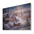 DESIGN ART Designart 'Full Moon Christmas Evening with open sleigh and