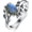 Labradorite, variant on Turquoise Ring for Women 925 Sterling Silver Bohemian Western Oval Leaf Design