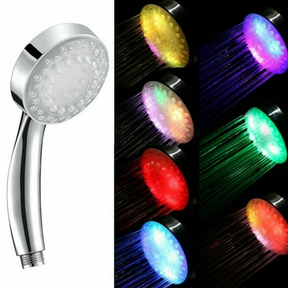 Handheld Spray High Pressure Adjustable Shower Head Top Spray Bath & LED Light
