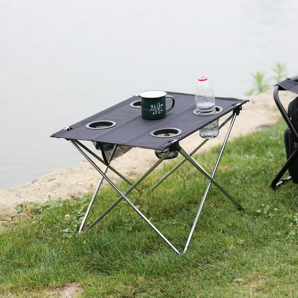 Table de camping pliante Table de pique-nique en aluminium avec poche en  filet et porte-gobelet 