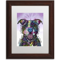 Trademark Fine Art "Love Not a Fighter" Canvas Art by Dean Russo, White Matte, Wood Frame