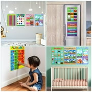 Educational Charts 10PCS Posters Charts for Kids Kindergarten Classrooms Includes Alphabet Letters Colors Days of the Week Numbers 1-10 Numbers 1-100 Farm Animals Seasons Weathers Months Shapes