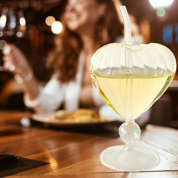 Heart Shaped Clear Glass Cocktail Cup - Elegant Barware for Wine Champagne Beverages Non-Slip Base Party Entertaining Essential Decorative Drinkware