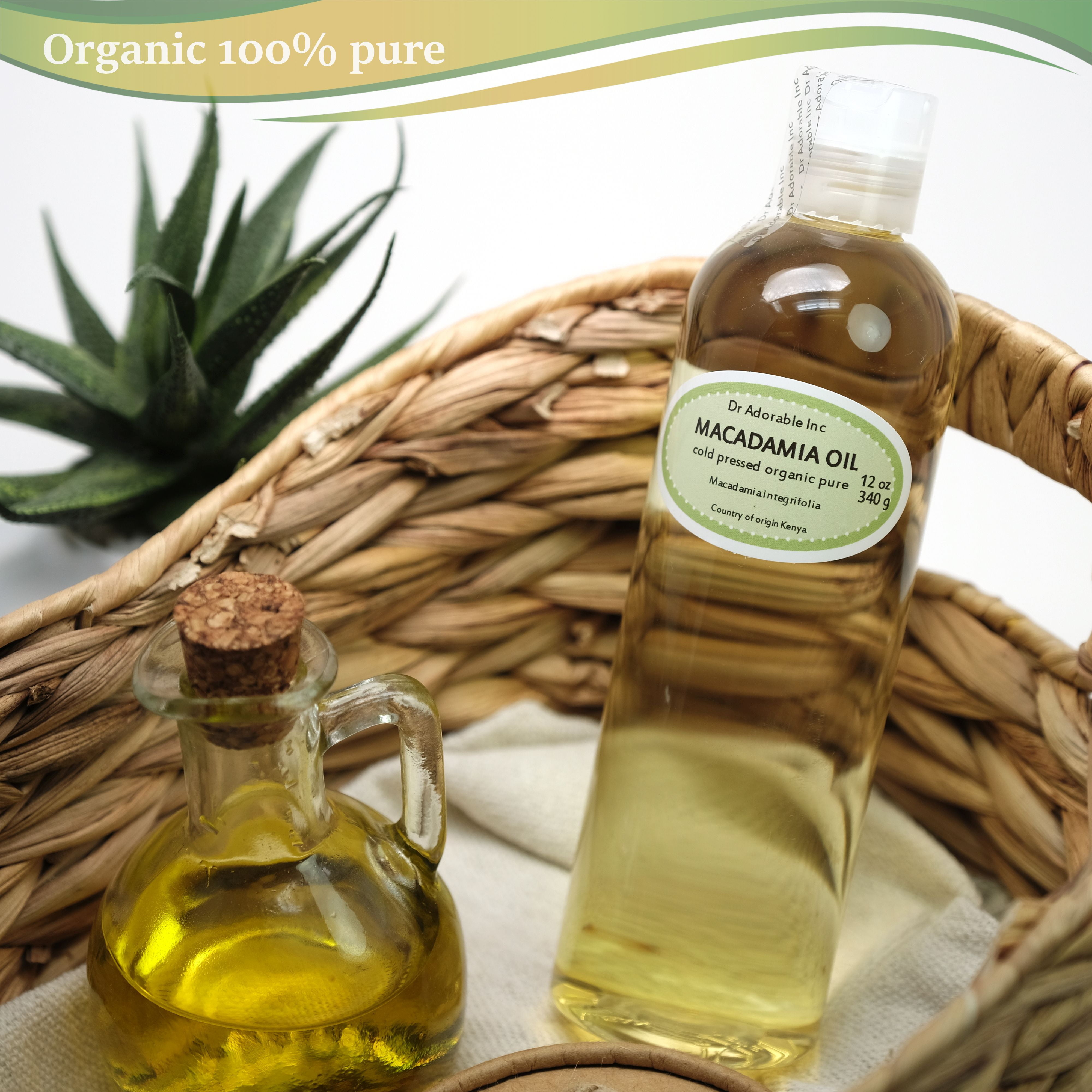 Dr. Adorable - 100% Pure Macadamia Oil Organic Cold Pressed Moisturizing Oil For Face Skin Hair Anti Aging - 24 oz