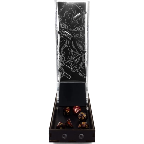C4Labs Cthulhu Etched 10" Tall Dice Tower for Lovecraft Fans - Black