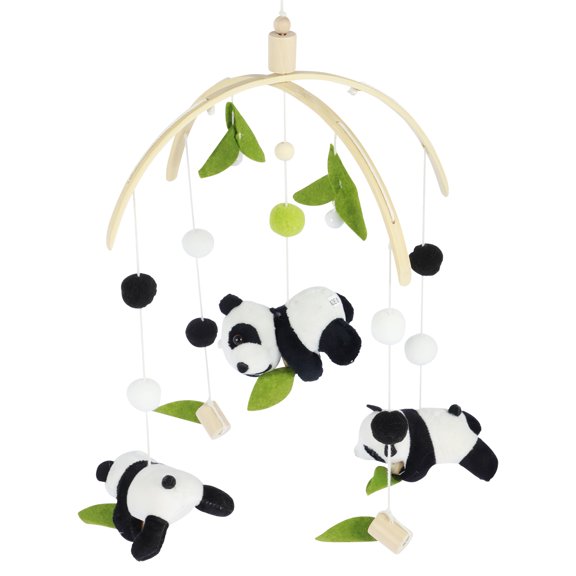 GHOJET Animals Baby Crib Mobile Wooden Hanging Baby Bed Bell Handmade Wildlife Nursery Mobile Soft Wooden Bed Bell Toy Cot Bed Pendant Decoration for Infants Boys Girls Bedroom Nursery