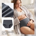 thumbnail image 5 of Womens Cotton High Waisted Underwear Full Coverage Panties Ladies Briefs Dark Gray 3XL, 5 of 7