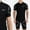 65#Black, variant on JXMVOJ Men's Summer Acrylic Swimsuit Set Short-Sleeved Shirt Five-Point Pants - High Elastic, Breathable, Fashion for Swimming, Fitness, Outdoor, Casual, Daily