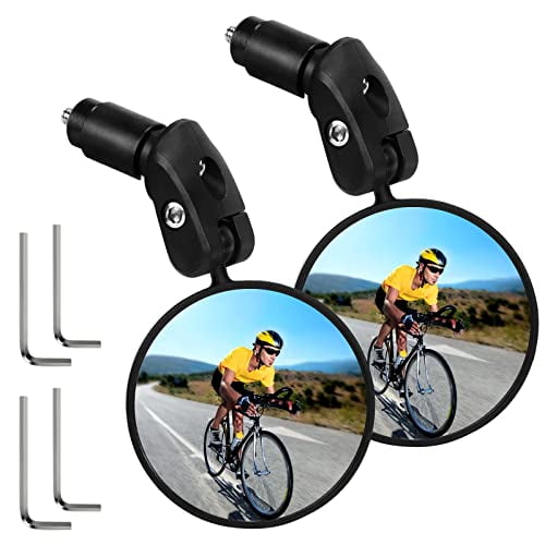 Bike Mirror 2Pcs 360° Rotatable HD Bicycle Handlebar Rearview Mirrors,Adjustable Bike Bar End Mirror for Electric MTB Mountain Road Bikes Cycling