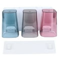 thumbnail image 4 of White Toothbrush Holder Set Made of Plastic for Home Use Includes 3 Cups Storage Rack, 4 of 10