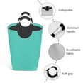 thumbnail image 3 of Xecao Teal Turquoise for Laundry Basket,Collapsible Large Laundry Hamper,Wash Bag for Laundry Room, Rolling Laundry Basket with Handles, 3 of 5