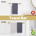 thumbnail image 3 of Brushed Gold Towel Bar Set 10 Pieces Bathroom Hardware Accessories Set Towel Rack Set for Bathroom SUS304 Stainless Steel Toilet Paper Holder Wall Mounted, 23.6 Inch, 3 of 7