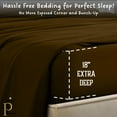 thumbnail image 3 of Full Size Extra Deep Pockets Fitted Sheet Only - 600-Thread Count 100% Pure Egyptian Cotton, 18 inches Deep Pockets Fitted Sheet, Soft, Sateen Weave - Chocolate Color, 3 of 7