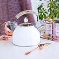 thumbnail image 2 of Presley Navy 70oz Tea Kettle by Pinky Up | Stovetop Induction Whistling Kettle | Metal Stainless Steel Teapot | Large Hotpot for Loose Leaf & Coffee, 2 of 5