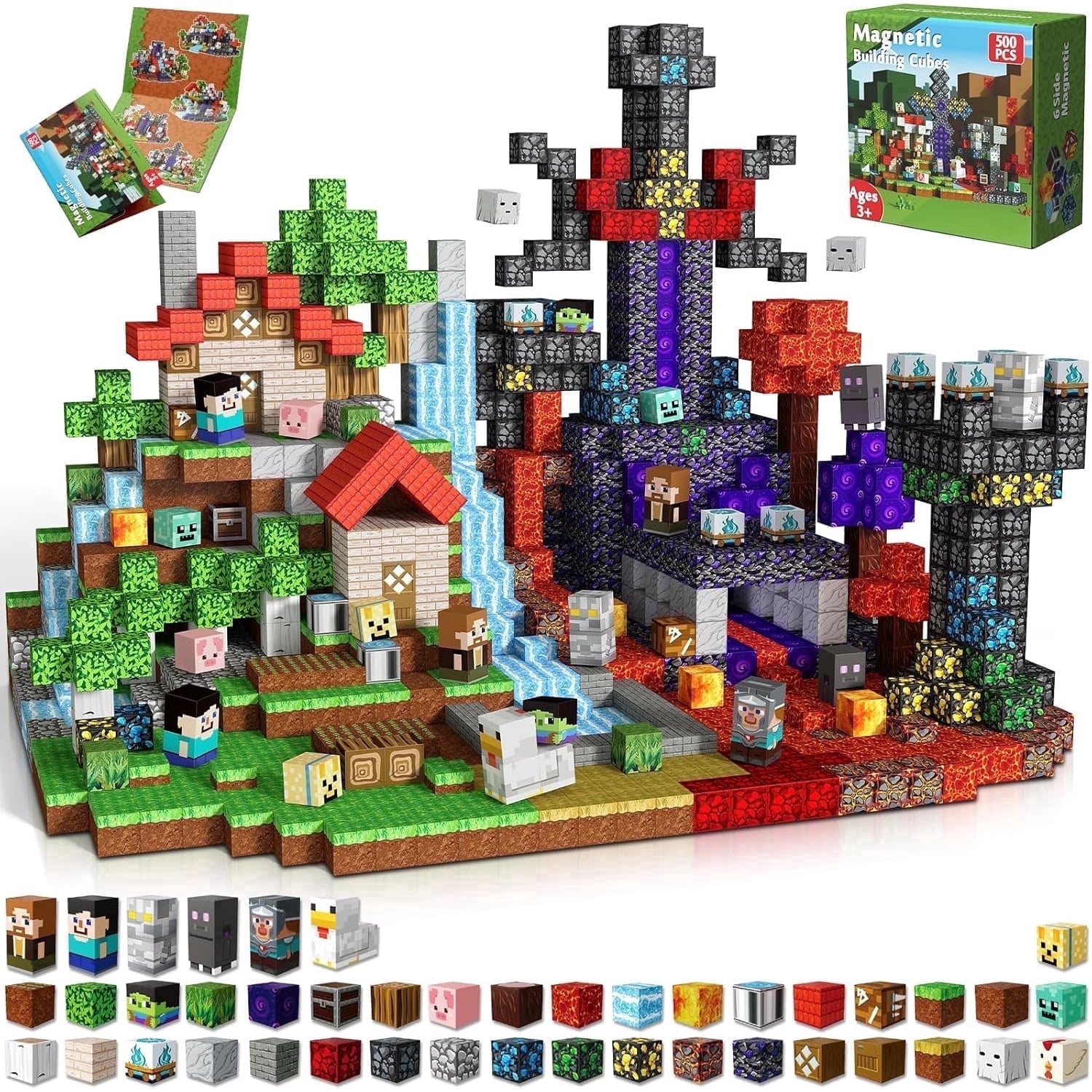 Annexfun 200-Pcs Magnetic Building Blocks with 6 Base Plates