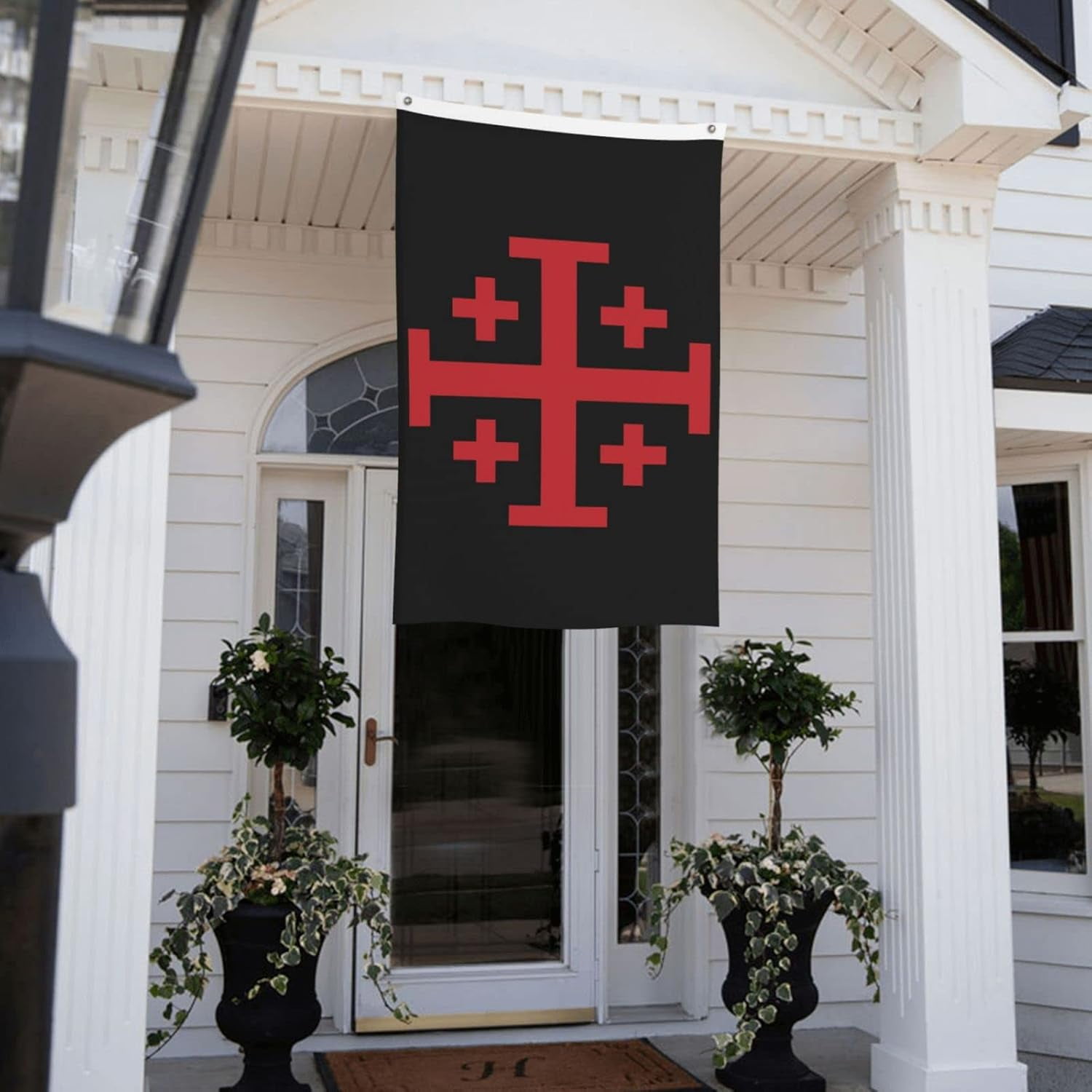 Jerusalem Catholic Cross Flag 3x5 Feet Double-Sided Outdoor Decoration