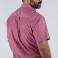 thumbnail image 2 of Camisa de Vestir Hombre Rojo Jaspe Manga Corta Tela Con Textura, 2 of 4
