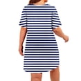 thumbnail image 4 of UPPADA Robe T-Shirt Décontractée d'Été pour Femme Grande Taille Sans Manches Évasée avec Poches Col Ras du Cou Plissée Robe Débardeur Coupe Ample Boho Plage Robes d'Été Bleu, TTTG, 4 of 7