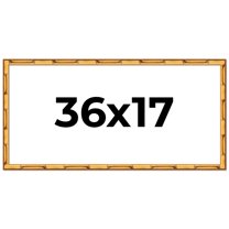 36x17 Frame Gold Bamboo Solid Wood Picture Frame | 1 Inch Moulding Width | Interior Frame Depth