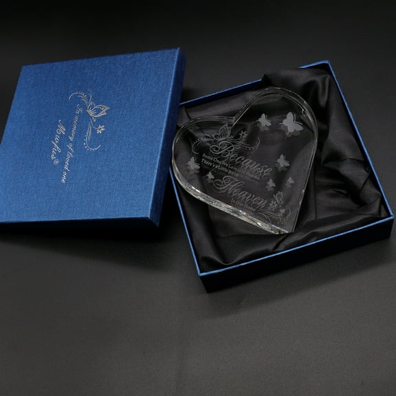 Memorial Gifts for Loss of Relatives Bereavement Gifts,Crystal Glass Love-Heart Sympathy Gift(4.8 x 4.8 x 0.75 inch)