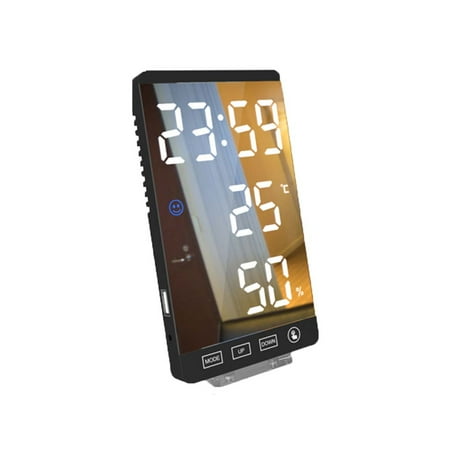 

Morease The New Led Mirrored Electronic Clock Thermometer and Hygrometer Electronic Weather Clock