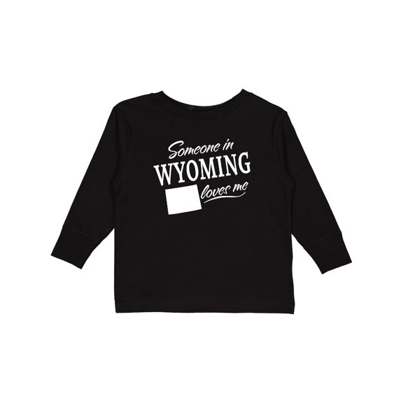 Inktastic Someone in Wyoming Loves Me Boys or Girls Long Sleeve Toddler T-Shirt