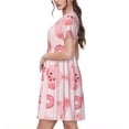 thumbnail image 2 of Daiia Pigs Head And Donuts Print Women's Dresses 2025 Trendy Short sleeve Dresses Casual Baggy Flowy Maxi Sun Dresses, 2 of 6