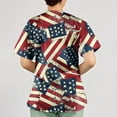 thumbnail image 5 of 4th of July Scrub Tops for Women Plus Size Short Sleeve V-Neck Red White and Blue Print Working Uniform Cartoon Pattern Tops with Pockets, 5 of 5