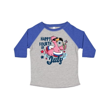 

Inktastic Happy 4th of July with Patriotic Flamingo Gift Toddler Boy or Toddler Girl T-Shirt