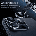 thumbnail image 3 of Mica Aros Cámara Azul Para iPhone 16Pro/16ProMax, Protector de Lente Mica (Aros) compatible con iPhone 16Pro/ProMax - Vidrio Templado y Borde Azul., 3 of 6