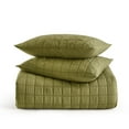 thumbnail image 5 of Chic Home Jessa Comforter Set Washed Garment Technique Geometric Square Tile Pattern Bed In A Bag Bedding - Sheets Pillowcase Pillow Sham Included - 5 Piece - Twin 68x90", Green, 5 of 5