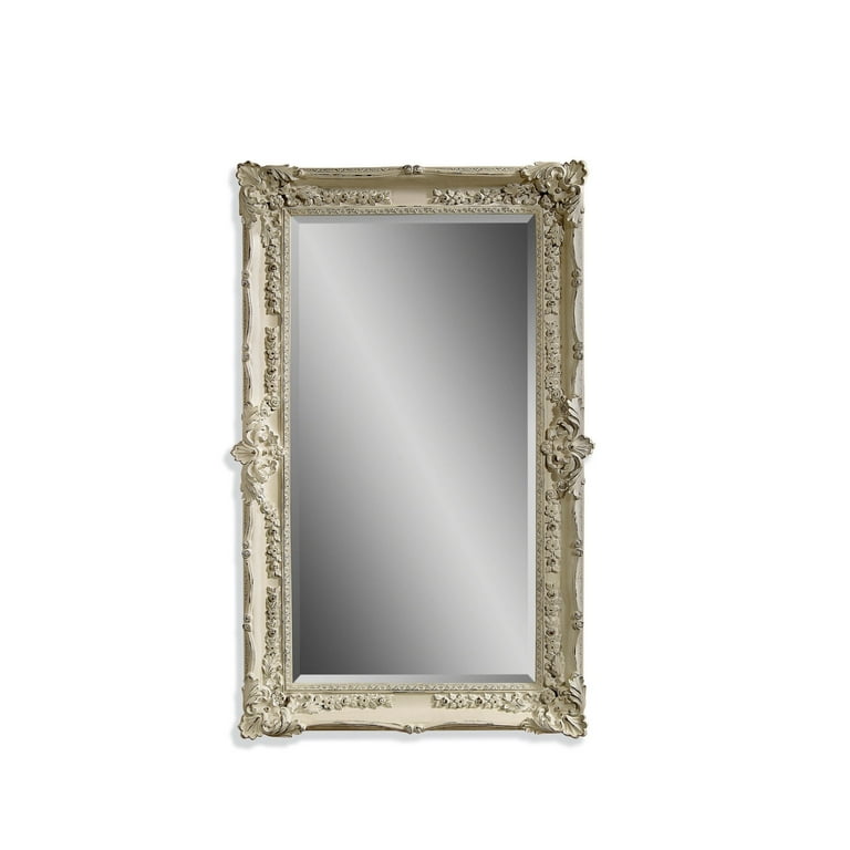 Antique White Wall Leaning Floor Mirror 43w X 69h In Com Leaning Floor Mirror, 33 4 Inch X 77 Leaner Floor Mirror In Gold