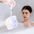 thumbnail image 5 of SHIMELE Loofah Bath Sponge Scrubber, Mesh Shower Loofah Sponge, with Lanyard, Purple, 5 of 9