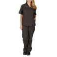 thumbnail image 4 of LYMAYTER Women Uniforms Operating Room Short-Sleeved Elasticity Scrubs Set Multi-pocket Design Uniforms for S-2XL, 4 of 7