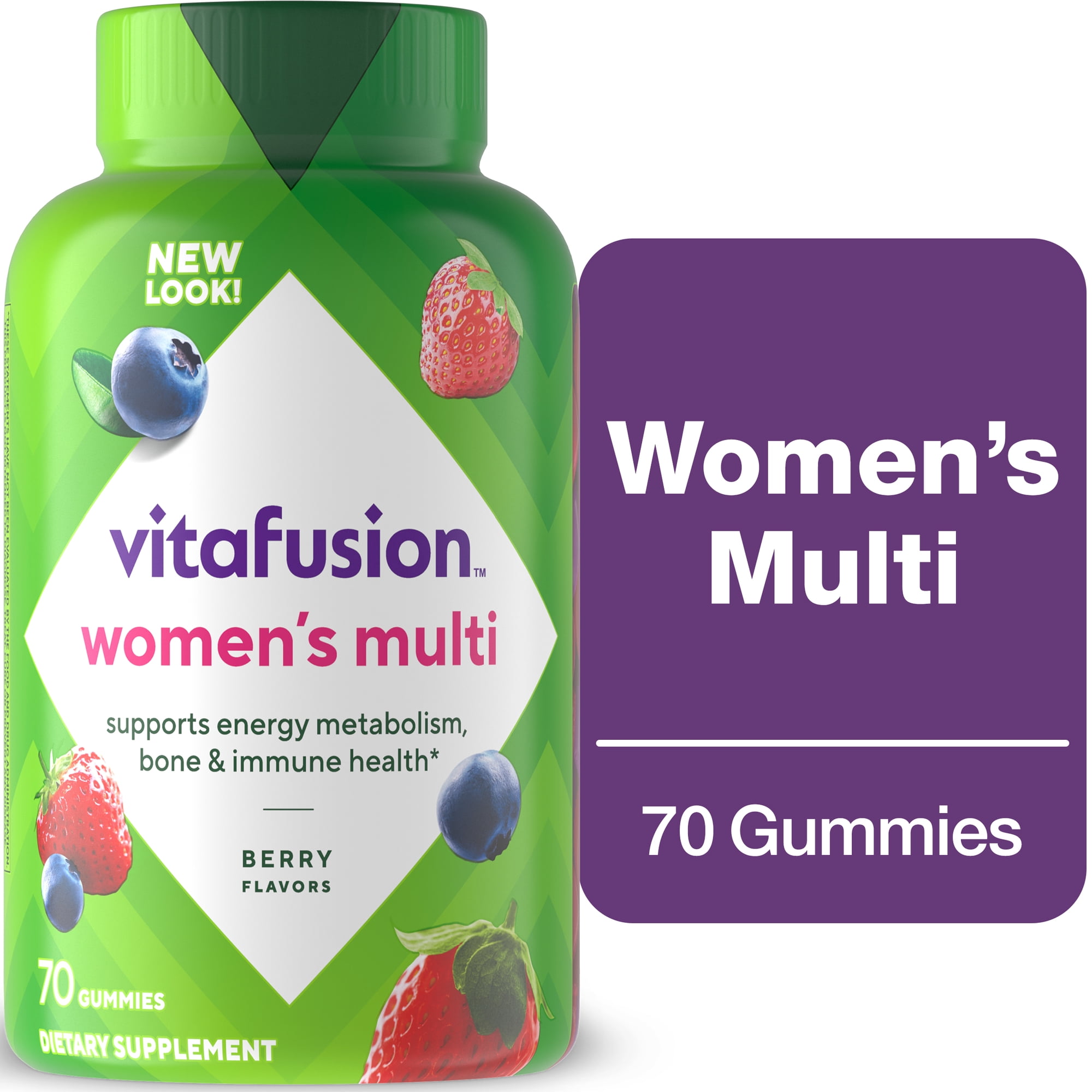 vitafusion Womens Multivitamin Gummies, Daily Vitamins for Women, Berry Flavored, 70 Count