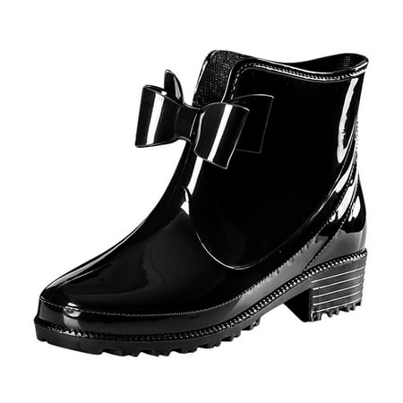 

Mackneog Women Rain Shoes Waterproof Shoes Comfortable Light Ankle Rain Boots Frosted Outdoor Rain Boots Gift on Clearance