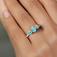 thumbnail image 4 of Gem Stone King 1.93 Ct Oval Blue Apatite 18K Rose Gold Plated Silver Ring (Size 5), 4 of 6