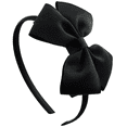 thumbnail image 1 of Diadema con lazo negro a la moda, diadema con lazo, cinta de grosgrain con lazo grande, diadema con aro para el pelo, 1 of 5