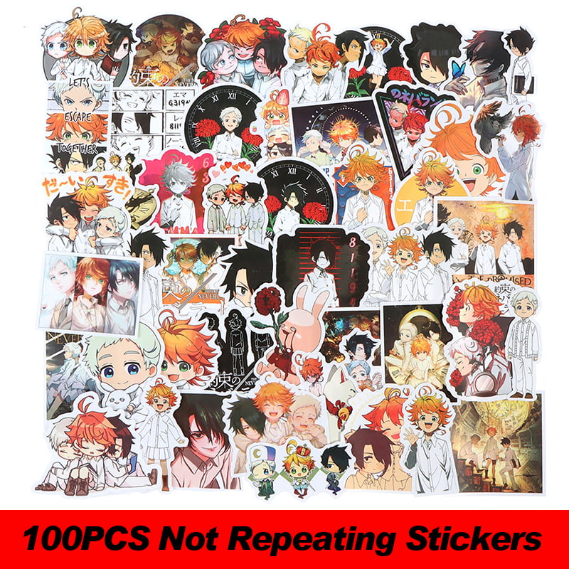 100pcs Anime The Promised Neverland Stickers Decals Motor Skateboard Laptop HC3A 