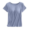 thumbnail image 3 of Short Sleeved T Shirt With Chest Pad Bra Cup Semi Sleeve Vest Pajamas Athletic Women Tops Slim Fit 2x Womens Tops plus Size Long Sleeves Top Women Top plus Size Bear Top Women Top Women Crop Amazing, 3 of 3