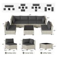 thumbnail image 5 of MRUAKA Outdoor Patio Furniture Set, 7-Piece Modular Sectional Sofa With Table, PE Wicker Outdoor Conversation Set for Patio, Garden,Gray, 5 of 8