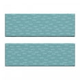 thumbnail image 2 of Wave Bench Cushion Set of 2, Abstract Pattern in Calm Colors and Fish Sketches Nautical Sea Animals Doodle, Standard Size Foam Pad and Decorative Cover, White and Pale Teal, by Ambesonne, 2 of 4