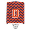 thumbnail image 1 of Carolines Treasures CJ1042-DCNL Letter D Chevron Orange & Blue Ceramic Night Light, 1 of 1