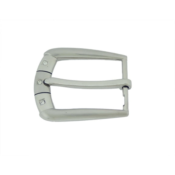 Silver Pin Belt Buckle for 1 1/4" Inches 1.25" Wide Belt Girly Bling Rhinestones One Inch and Quarter