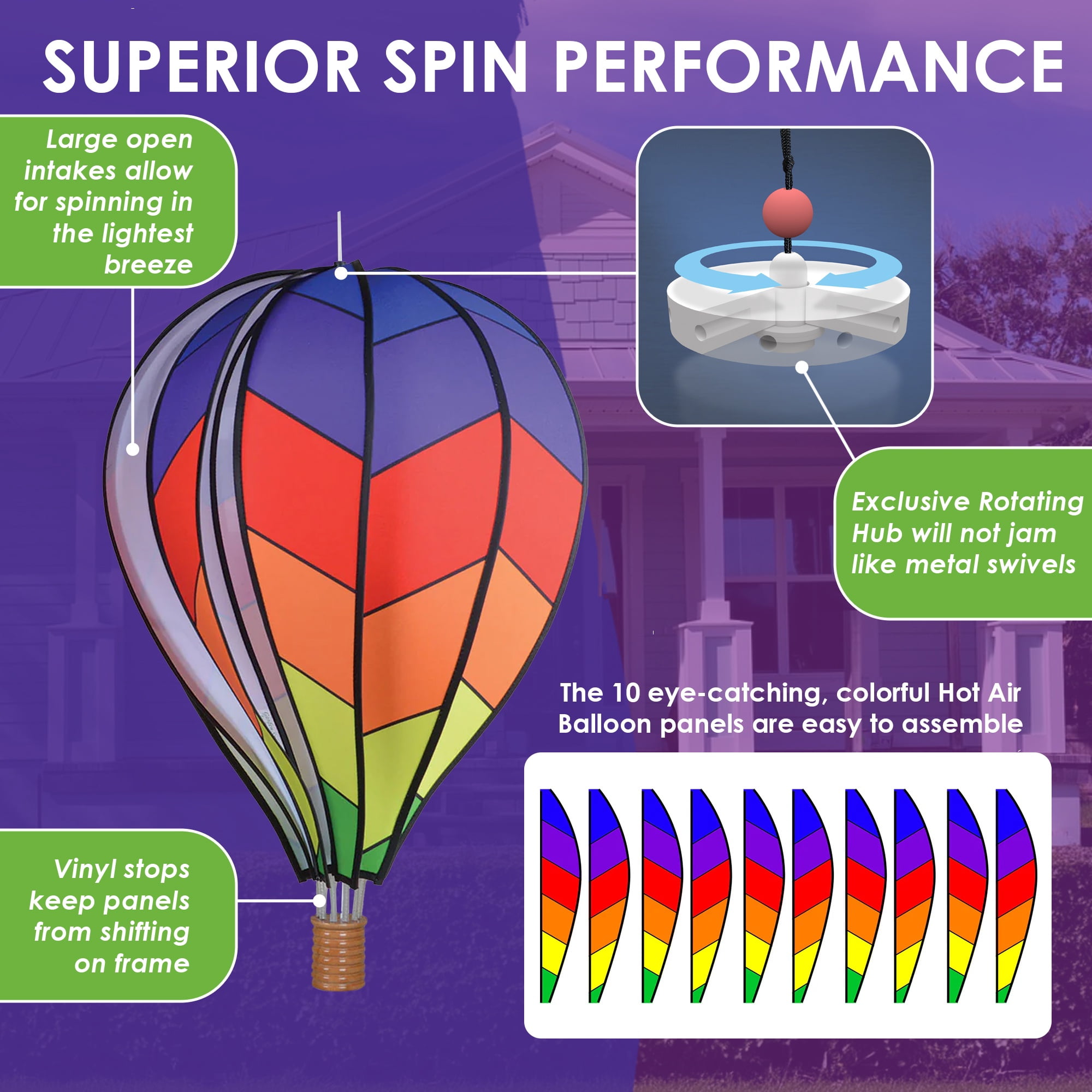 Premier Kites Hot Air Balloon - Rainbow Chevron