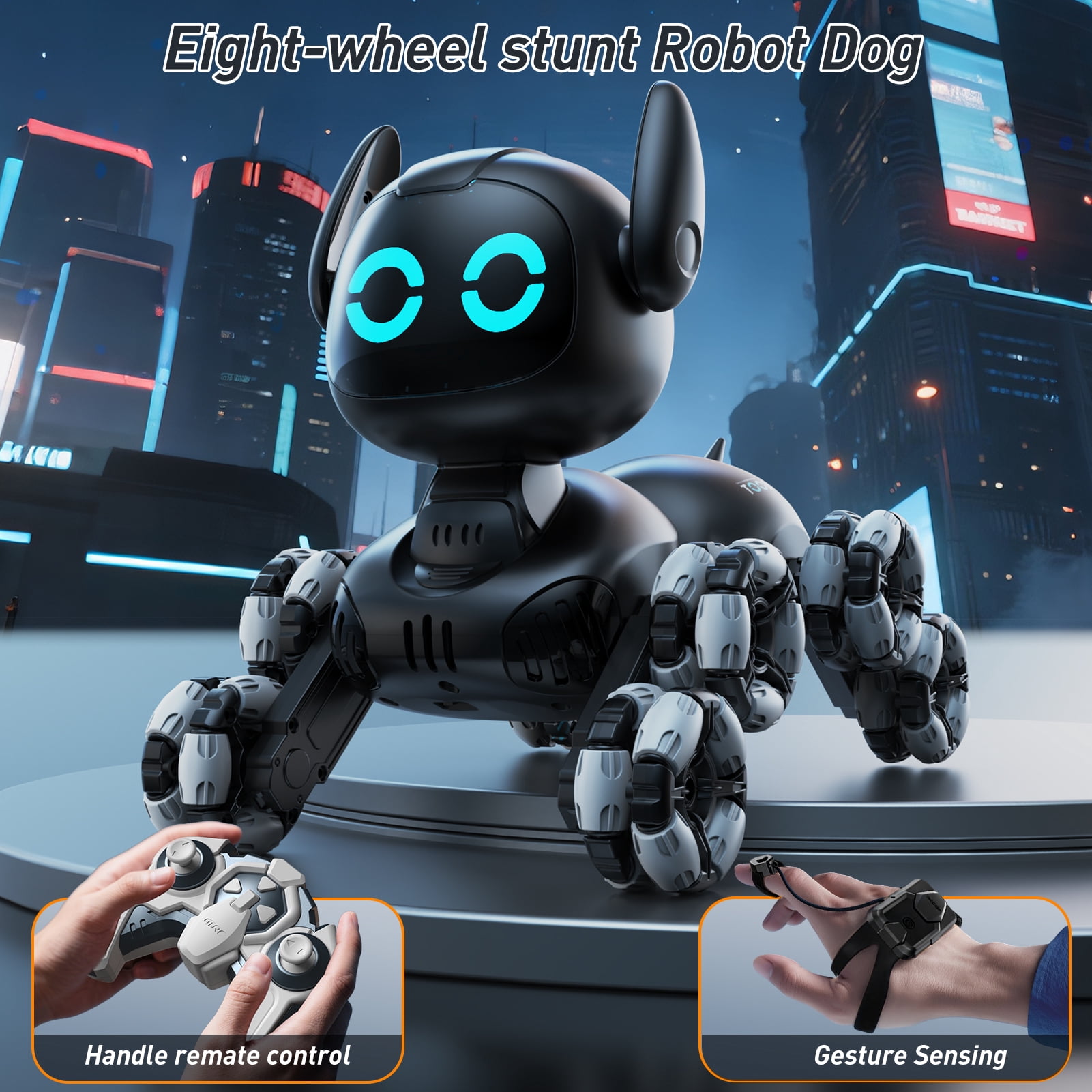 Jiakora Robot Dog Toys 8WD Remote Control Stunt RC Car with Light & Sound, Christmas Birthday Toys Gifts for 6 7 8 9 10 11 12 Year Old Boys Girls