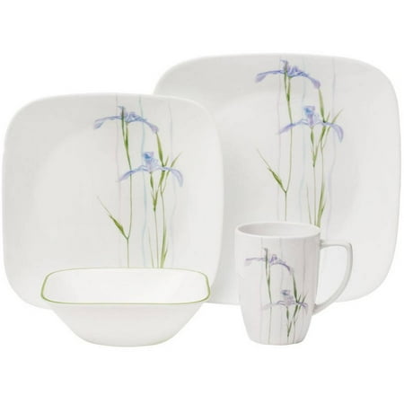 Corelle Squares Shadow Iris 16-Piece Dinnerware Set