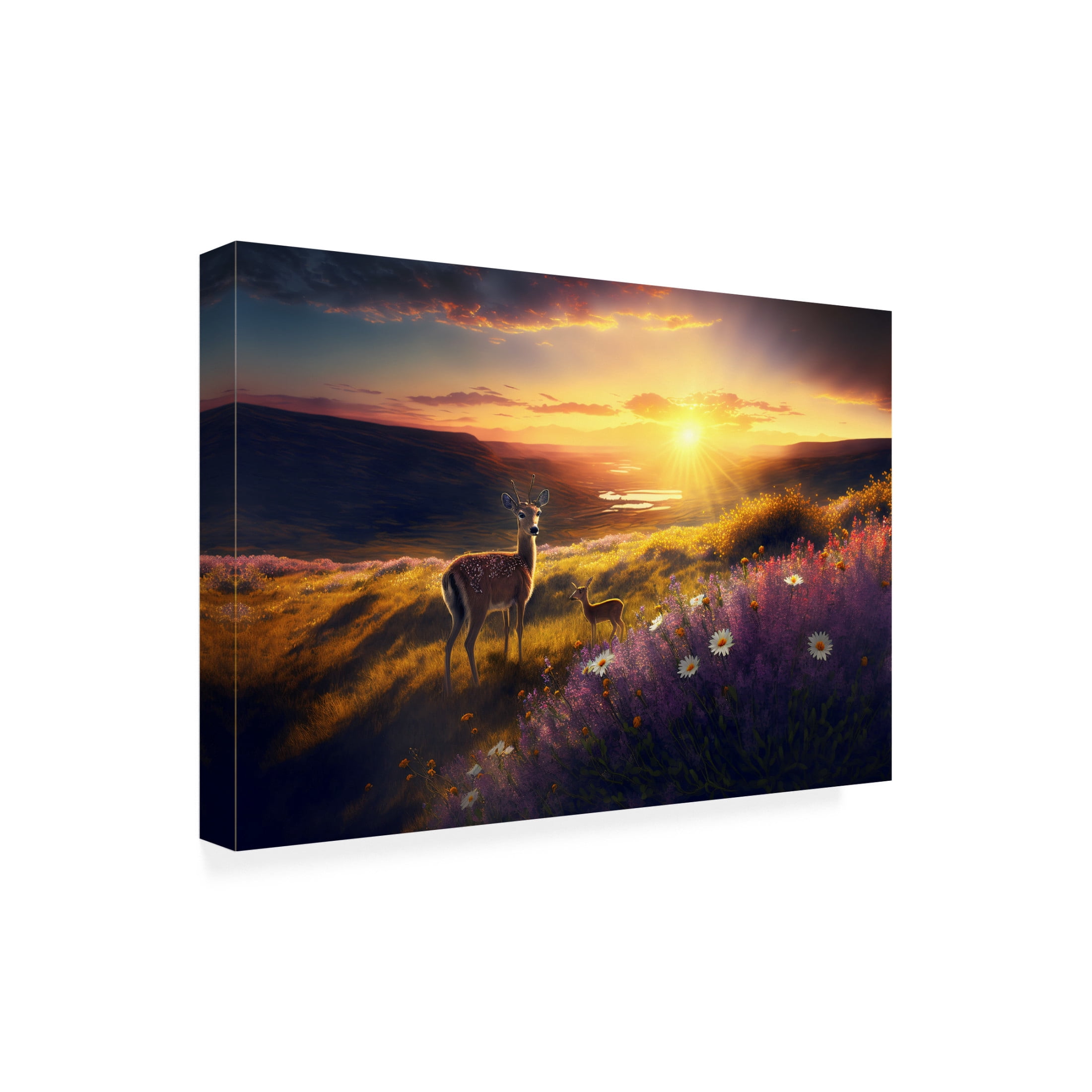 Canvas Wall Art - Ray Heere 'Woodland Animals 4' Wall Art for Living Room, Bedroom, or Office Décor by Trademark Fine Art - 32 x 22 Inches
