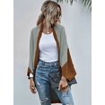 thumbnail image 2 of LinYooLi Women's Chunky Cardigan Fall Oversized Open Front Color Block Batwing Long Sleeve Knit Sweaters Cardigan Wrap, 2 of 5