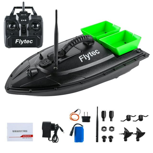 Barco teledirigido Barco de cebo Flytec de pesca de 500 m de control remoto Barco de cebo de doble m Flytec Barco teledirigido
